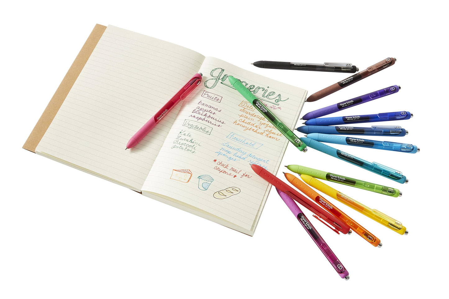 Paper Mate InkJoy Gel Pen Fine Point Black Ink Pens 0.5mm Fine Tip Ergonomic Comfort Grip Box of 12