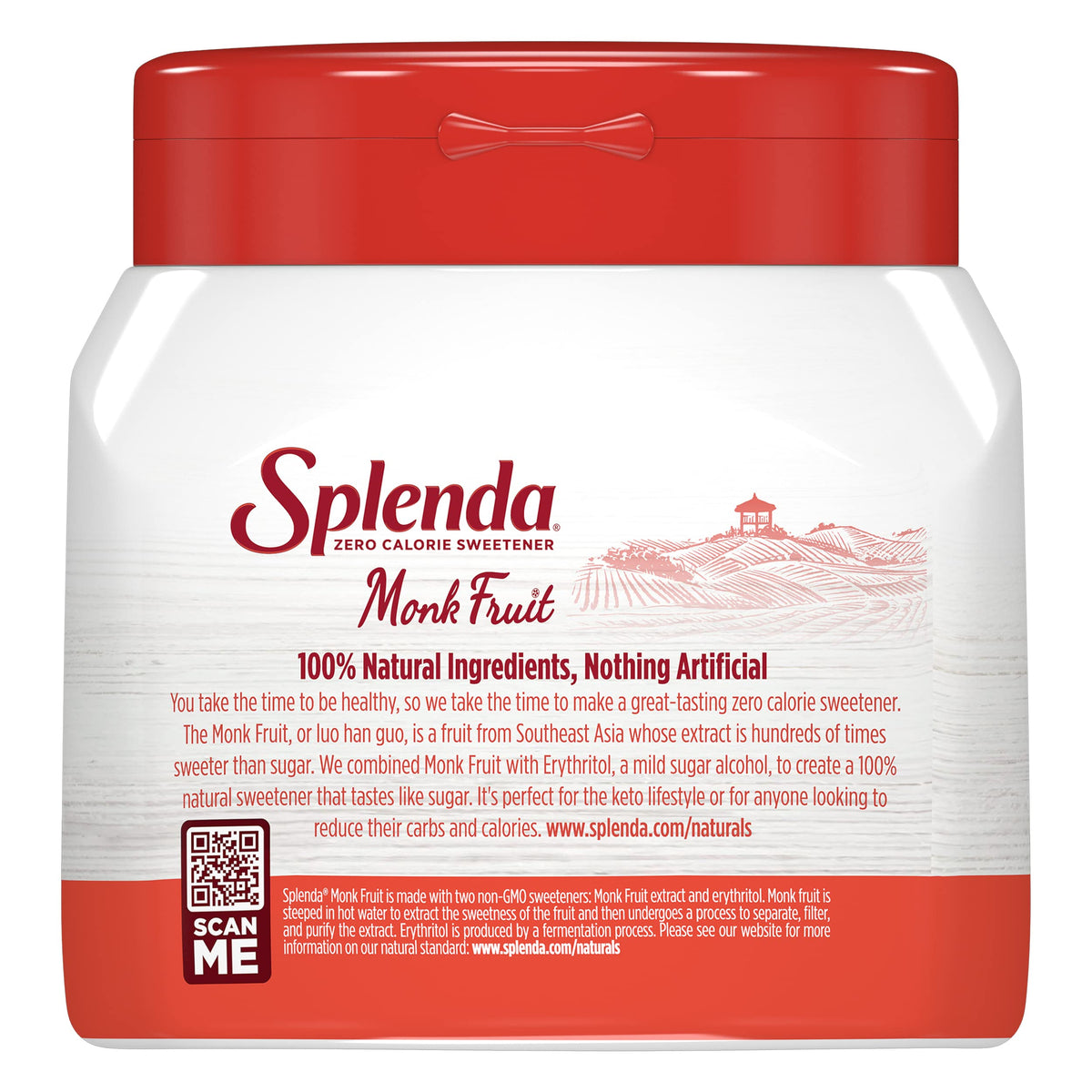 SPLENDA Monk Fruit Zero Calorie Plant Based Granulated Sweetener Jar, 9.8 oz
