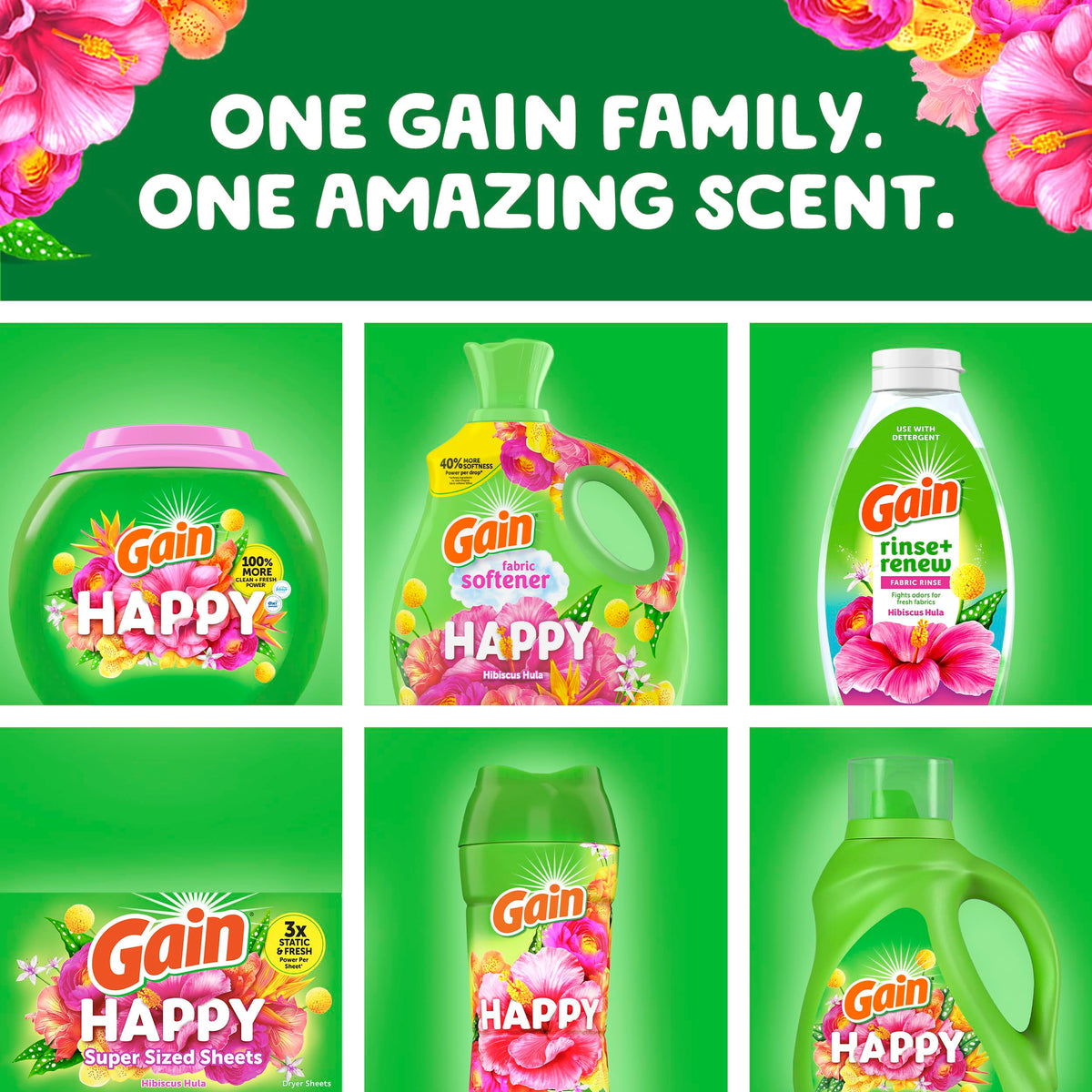 Gain Liquid Fabric Softener (Fabric Conditioner), Happy, 101 fl oz, 151 Loads