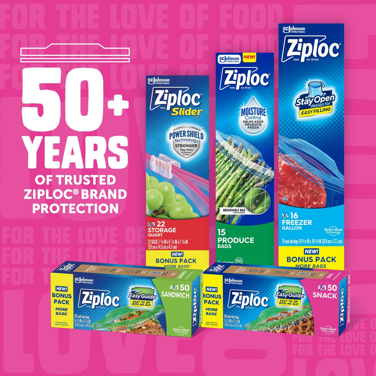 Ziploc Snack Bags with EasyGuide Texture, Small Plastic Storage Bags with Grip 'N Seal Technology, 280 Bags Total
