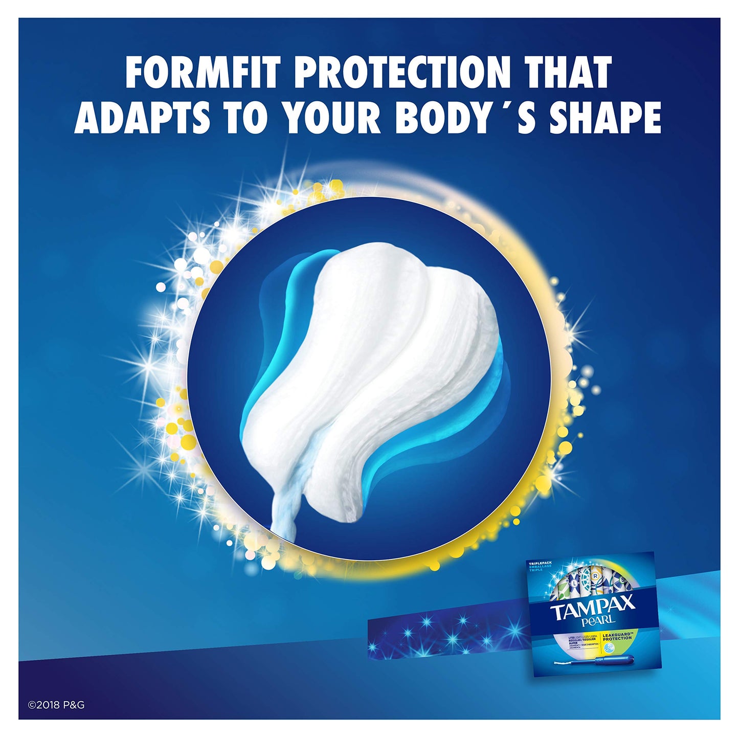 Tampax Pearl Tampons, Light/Regular/Super Absorbency with LeakGuard Braid, Triple Pack, Scented, 34 Count