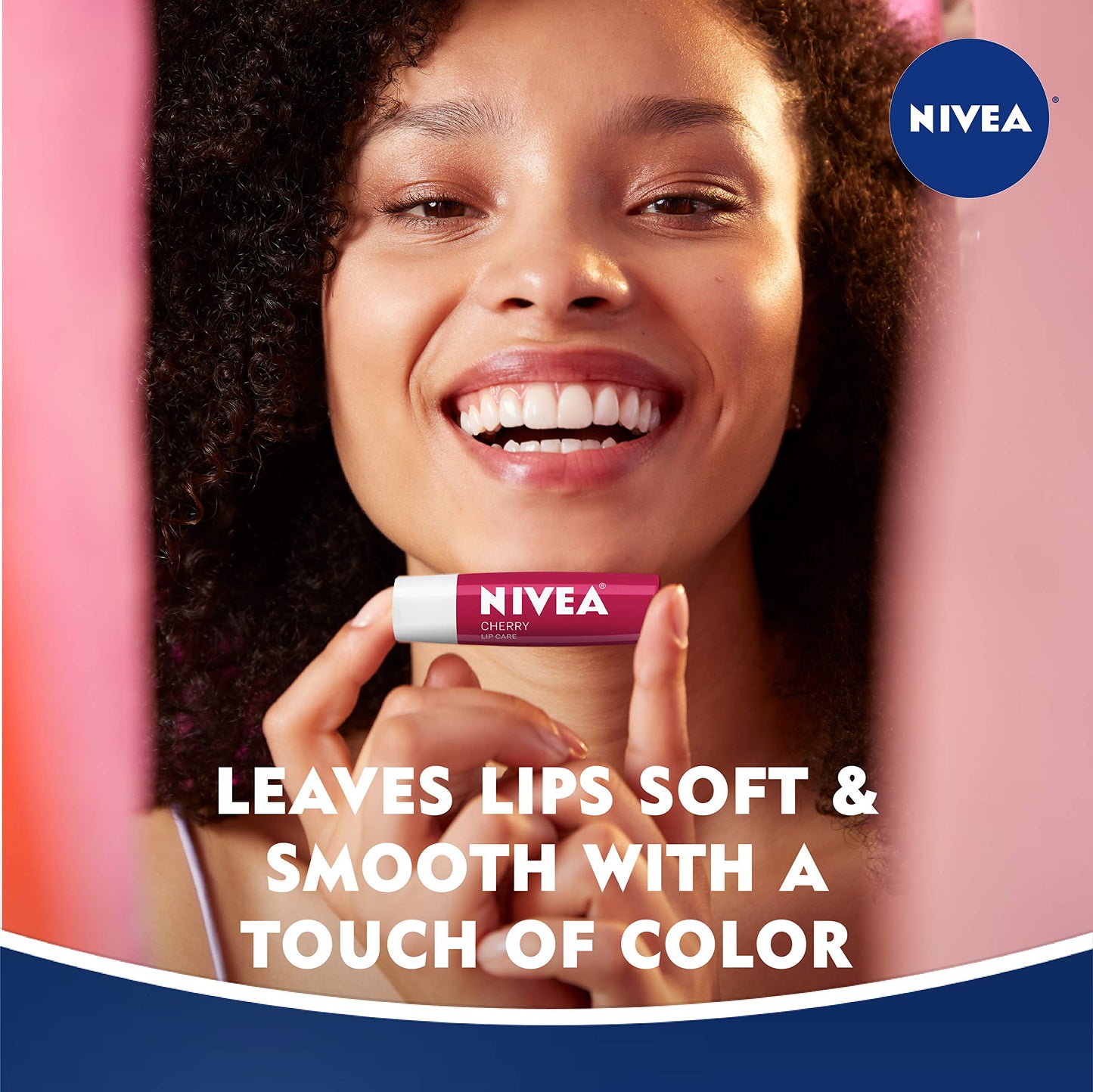 NIVEA Cherry Lip Care - Tinted Lip Balm for Beautiful, Soft Lips - Pack of 4