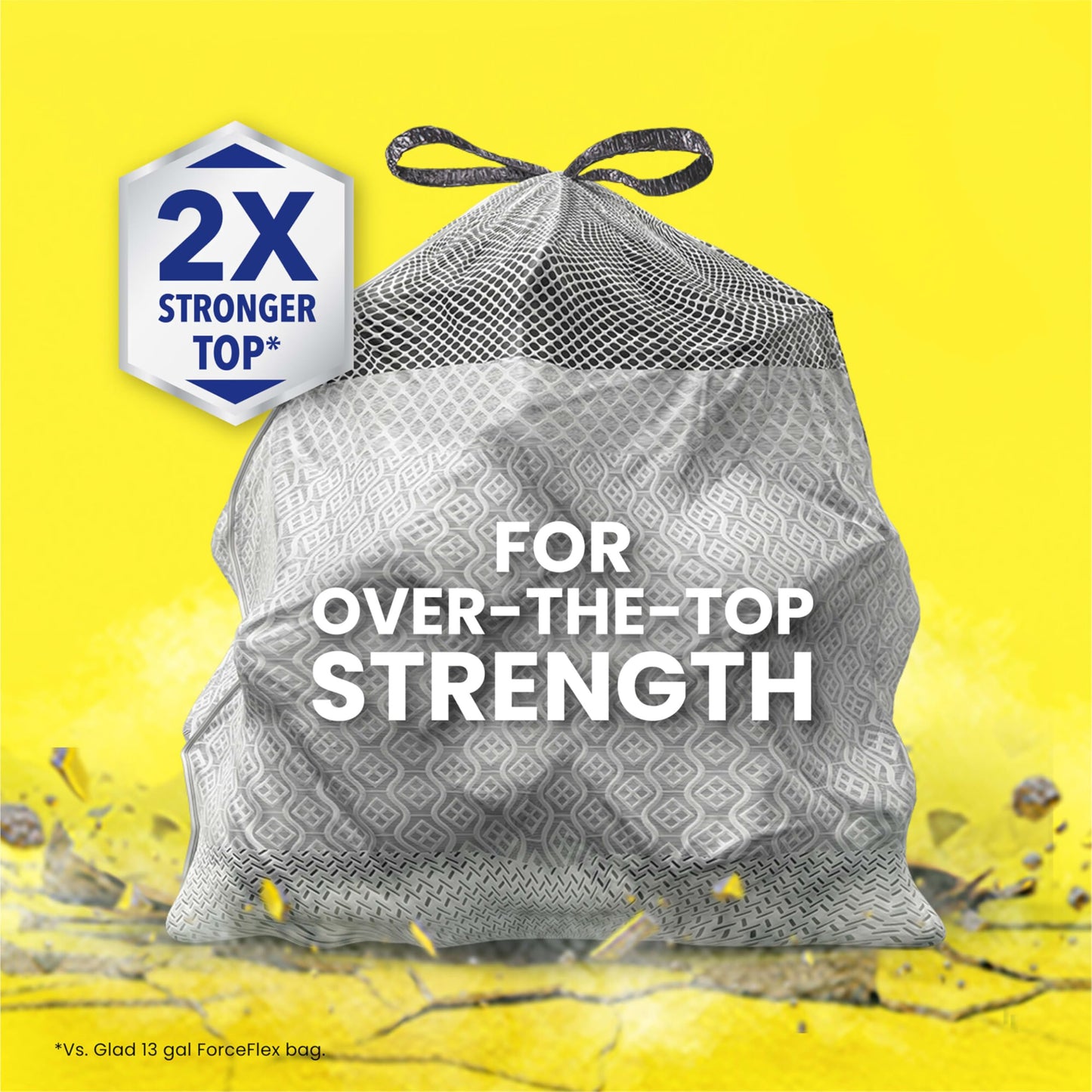 Glad ForceFlex MaxStrength Kitchen Trash Bags, 20 Gal, Fresh Clean Febreze, 80 Ct (Package May Vary)
