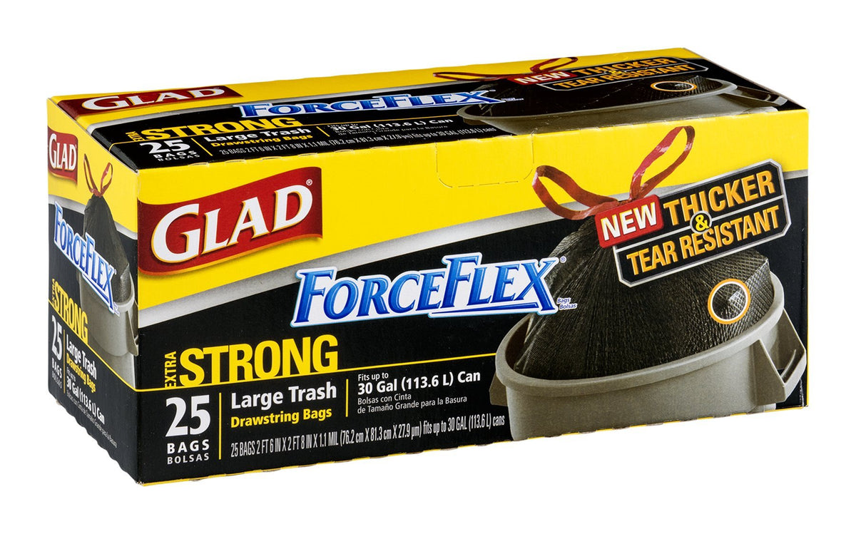 Glad Trash Bag Force-Flex Large 30 Gal. 25 / Box