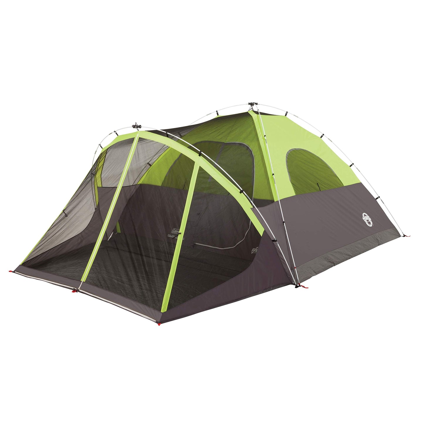 Coleman Steel Creek 6-Person Tent with Screened Porch & Integrated Rainfly, Weatherproof Tent with Screen Room Sets Up in Minutes, Fits Queen-Size Airbed