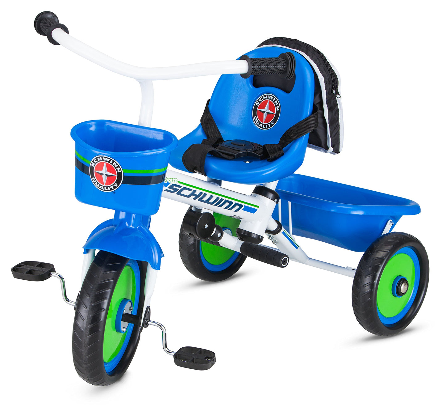 Schwinn Easy Steer Bike for Toddler, Kids Tricycle with Removable Push handle, Steel Trike Frame, Boys and Girls Ages 2-4 Year Old, Blue, 41" x 20" x 41"