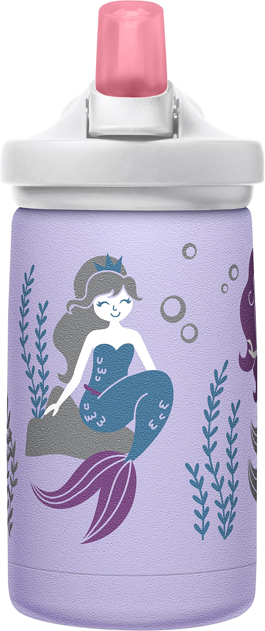 CamelBak Eddy+ Kids Bite Valve Straw Insulated Stainless Steel Water Bottle Moonlight Mermaids, 12oz