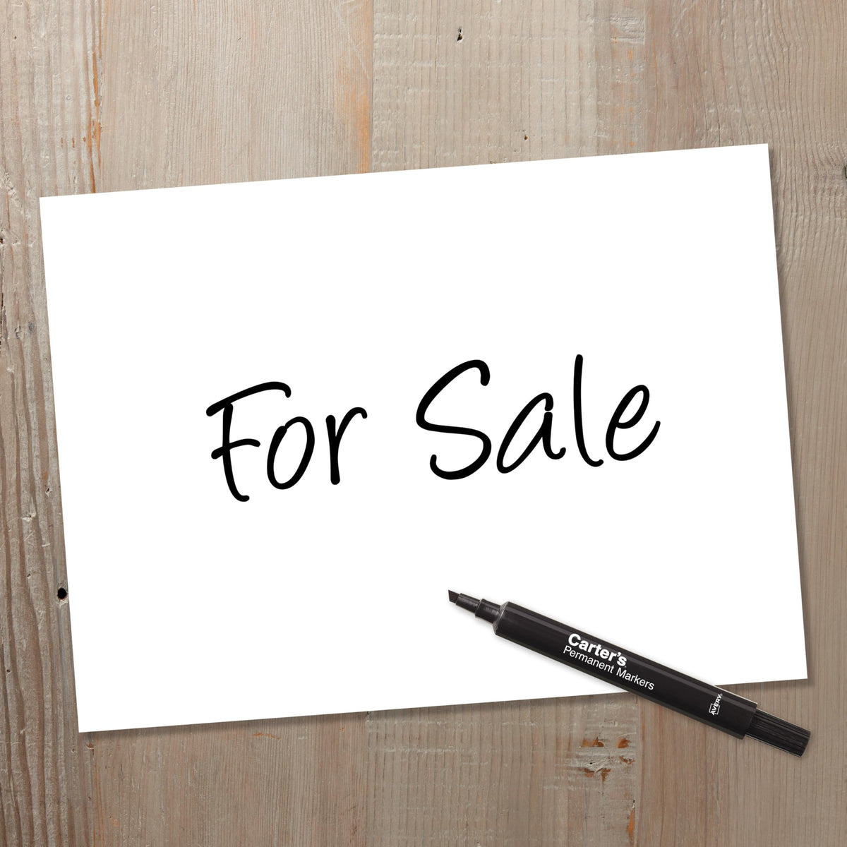 Carter's Permanent Markers, Chisel Tip, Large Desk-Style Size, 12 Black Markers (27178)