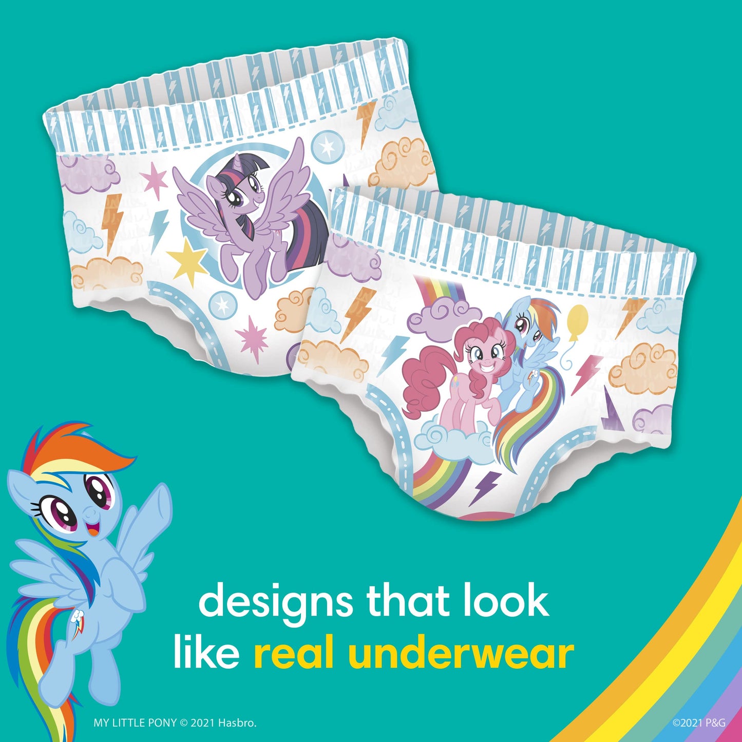 Pampers Training Pants - Easy Ups Girls & Boys - Size 2T-3T, 25 Count, My Little Pony Potty Underwear (Packaging May Vary)