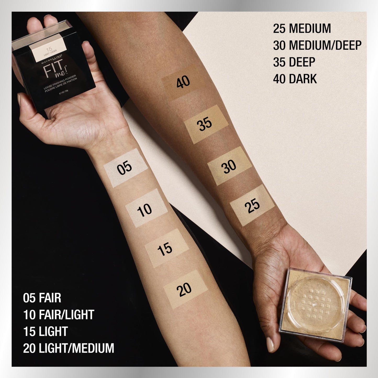 Maybelline Fit Me Loose Setting Powder, Face Powder and Finishing Makeup, Medium, 1 Count
