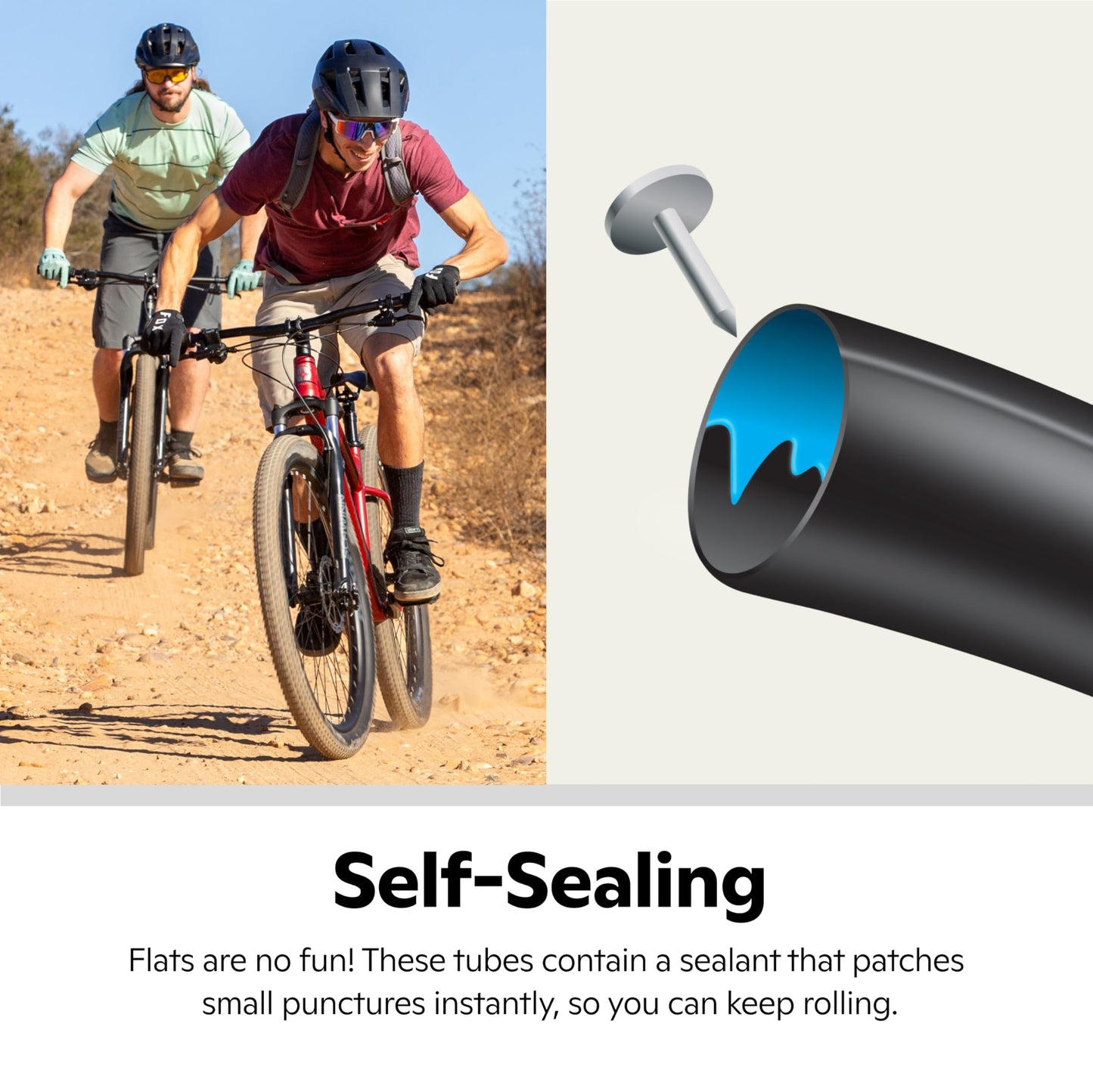 Schwinn Replacement Bike Tire Tube, 26 x 1.75-2.125 inch Bike Inner Tube, Self Sealing, Schrader Valve, Durable Construction, Replacement for 26” Mountain or Cruiser Bicycle Tires
