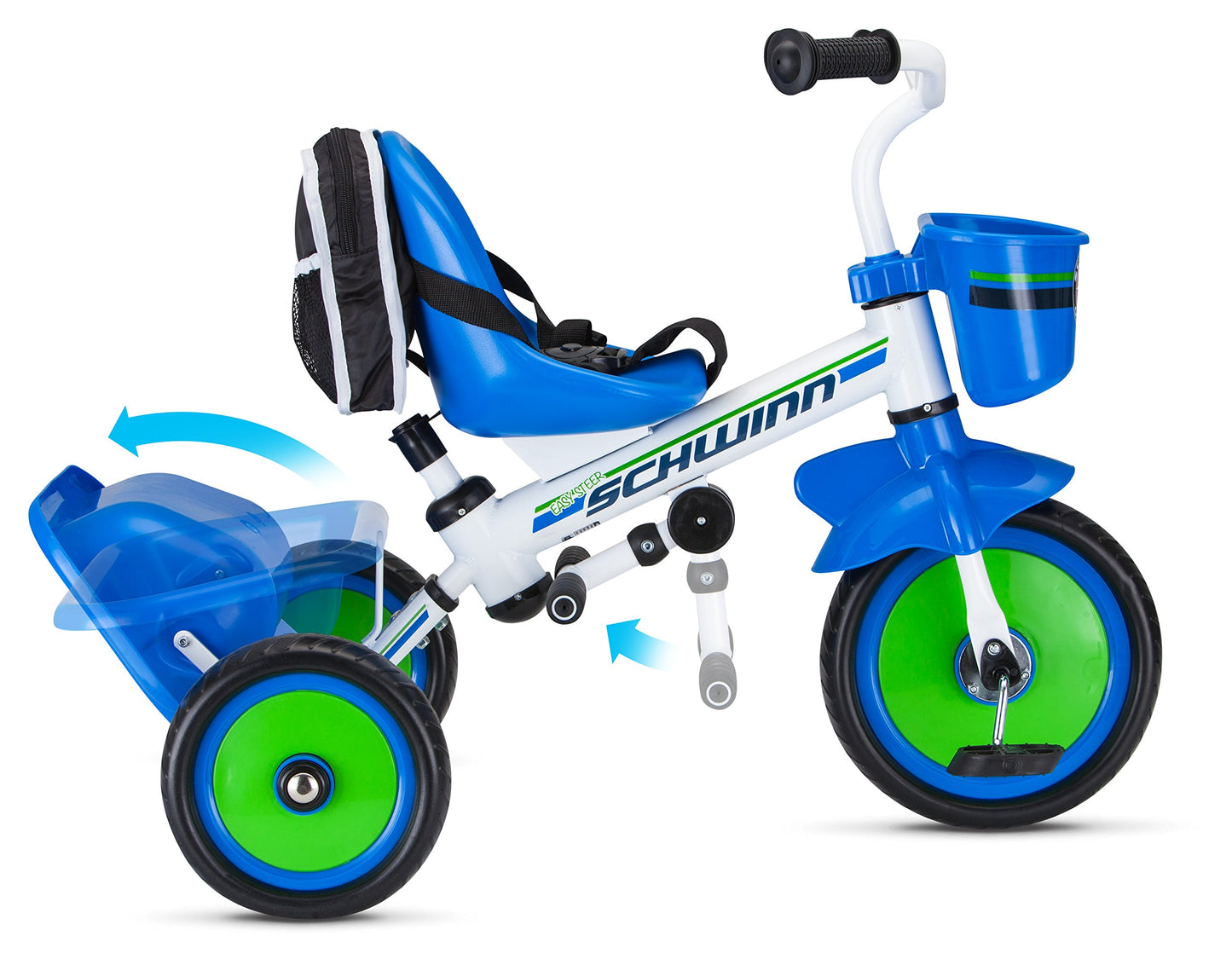 Schwinn Easy Steer Bike for Toddler, Kids Tricycle with Removable Push handle, Steel Trike Frame, Boys and Girls Ages 2-4 Year Old, Blue, 41" x 20" x 41"