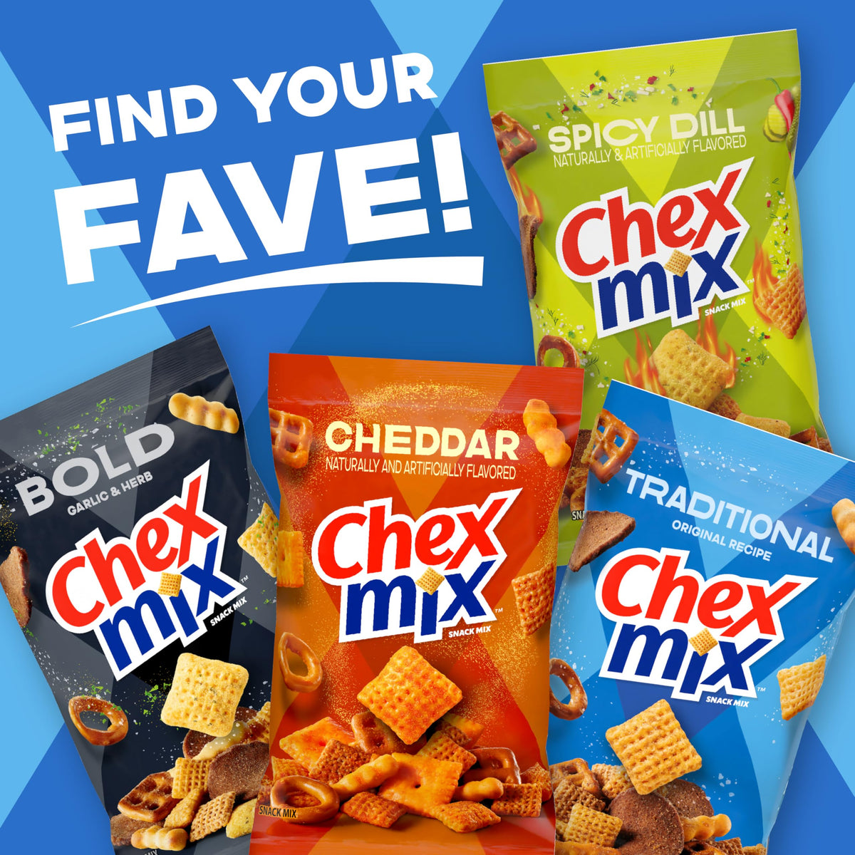 Chex Mix Traditional Original Recipe Snack Mix, Snacks, Tub, 20 oz