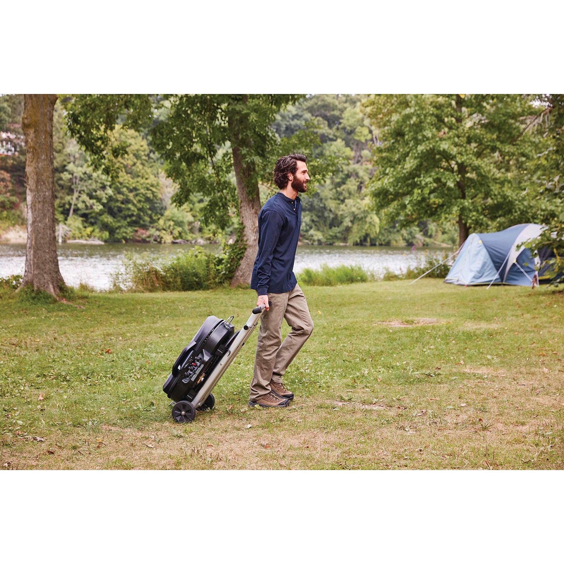 Coleman RoadTrip 285 Portable Stand-Up Propane Grill with 3 Adjustable Burners & Instastart Ignition, 20,000 BTUs of Power for Outdoor Cooking, Camping, Tailgating, Grilling, BBQs, & More