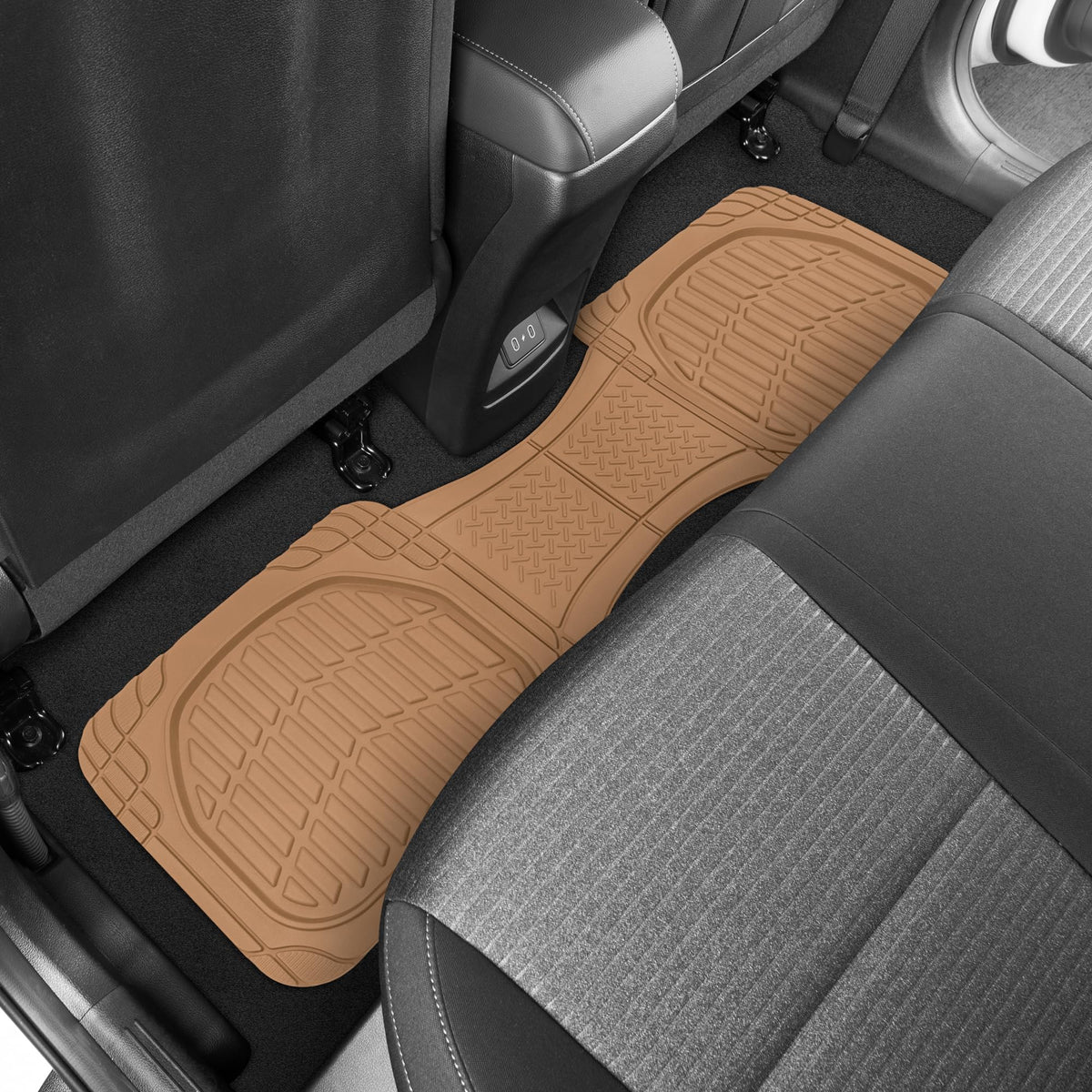 Motor Trend FlexTough Floor Mats for Cars, Beige Deep Dish All-Weather Mats, Waterproof Trim-To Fit Automotive Floor Mats for Cars Trucks SUV, Universal Floor Liner Car Accessories