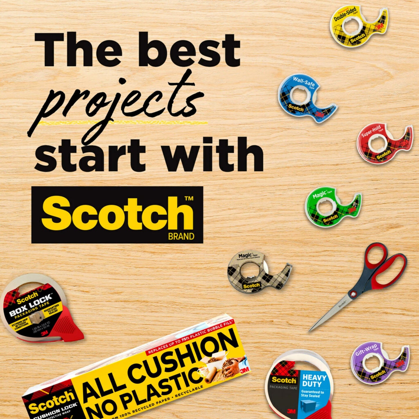 Scotch Transparent Tape, 3/4 in x 1000 in, 6 Boxes/Pack (600)