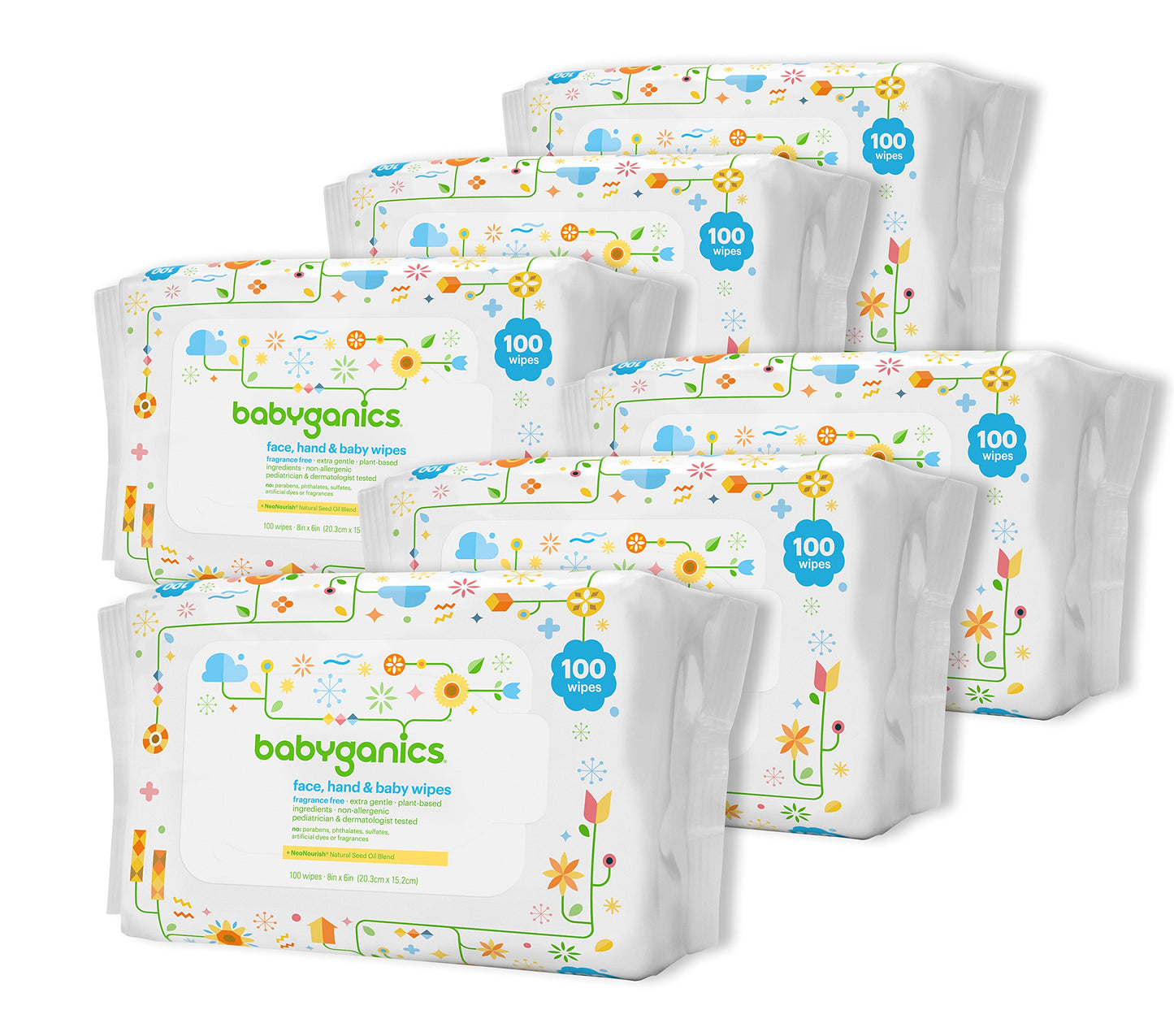 Babyganics Baby Wipes, Unscented, Packaging may vary, 100 Count (Pack of 6)
