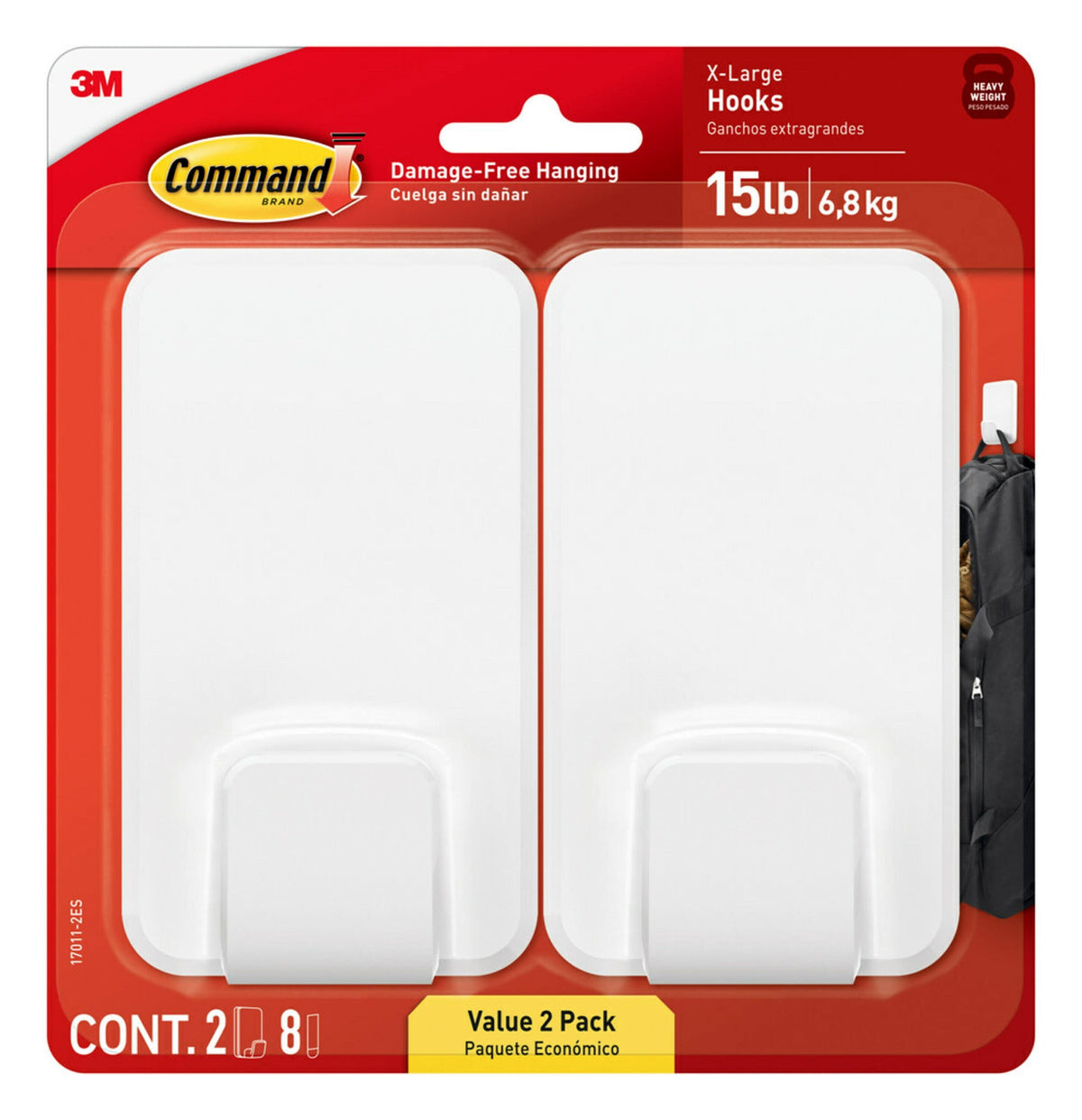 3M Command 15 lb X-lg Hooks product image 1