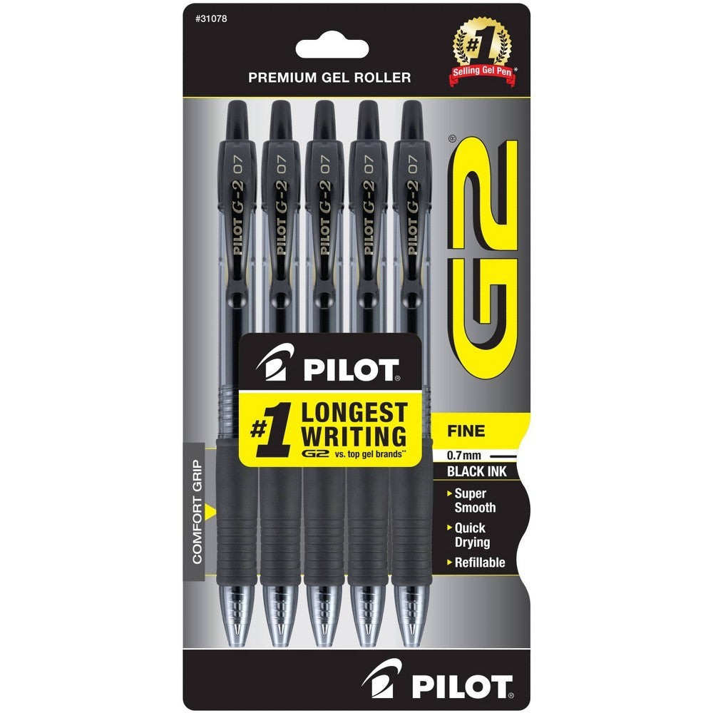 Pilot G2 Gel 5 pk Fine Black product image 1