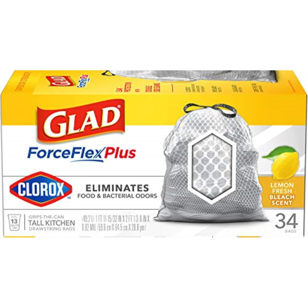 Glad Kitchen ForceFlex 34 ct 13 g Lemon Fresh product image 1