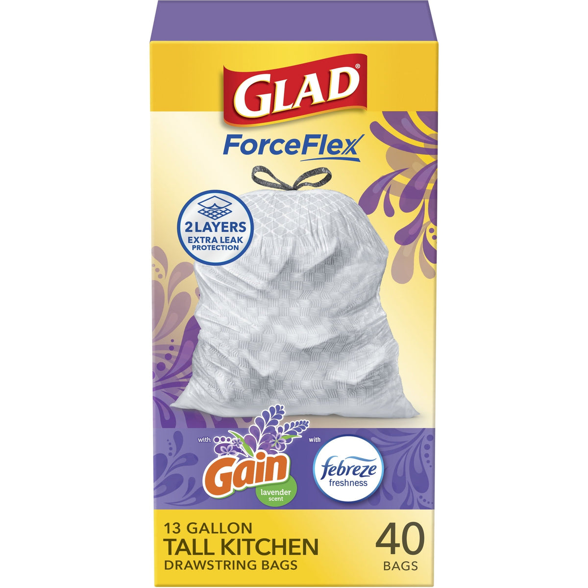 Glad Tall Kitchen Bag Lavndr 40 product image 1
