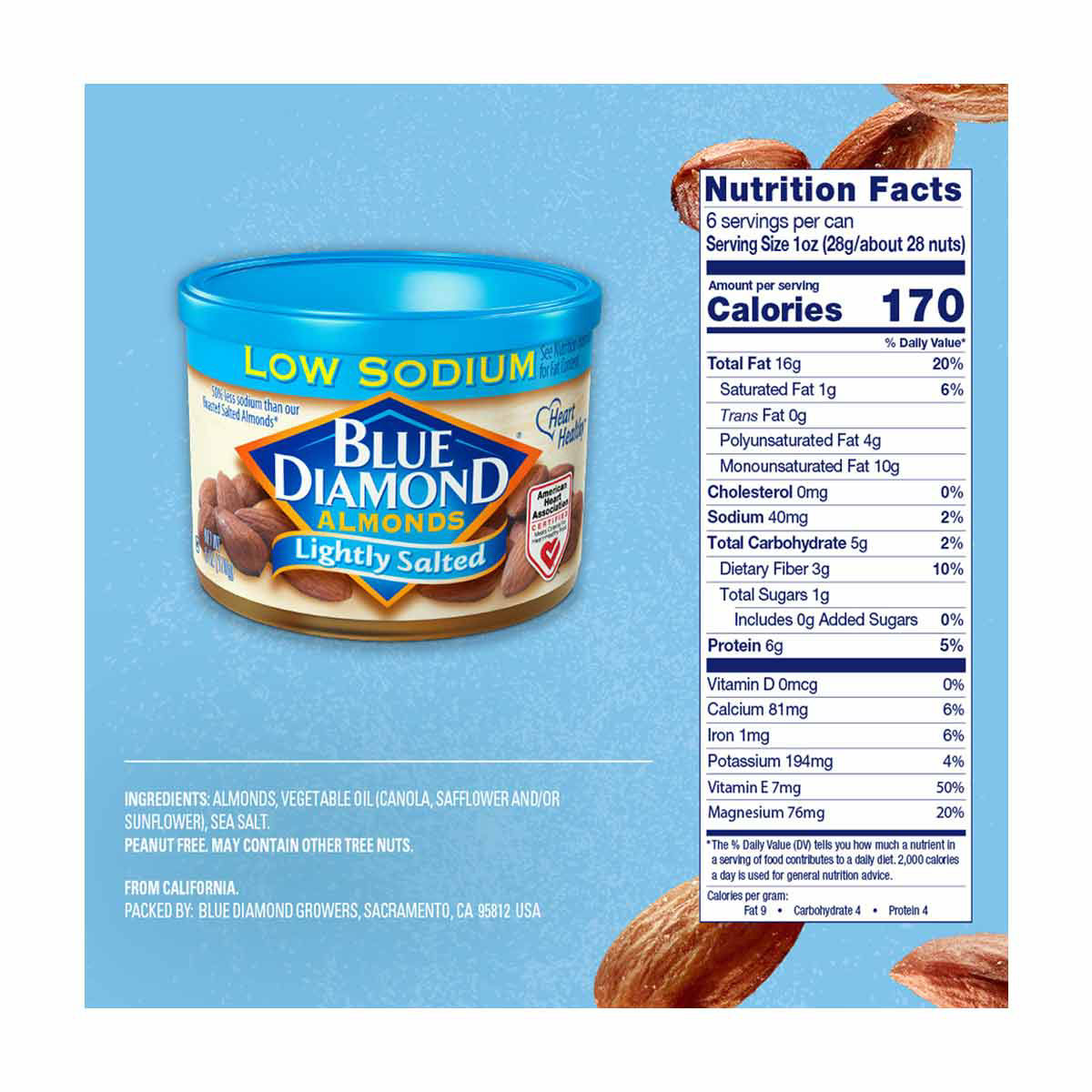 Blue Diamond Low Sodium Almn 6 oz product image 1