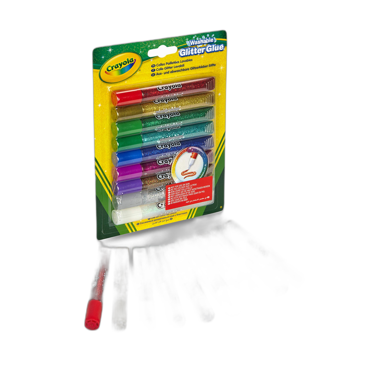 Crayola Washable Glitter Glue Pens, 9 Count, Colors may vary