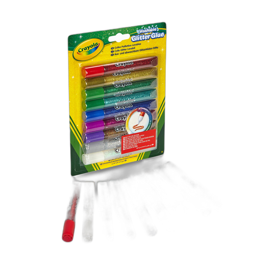 Crayola Washable Glitter Glue Pens, 9 Count, Colors may vary