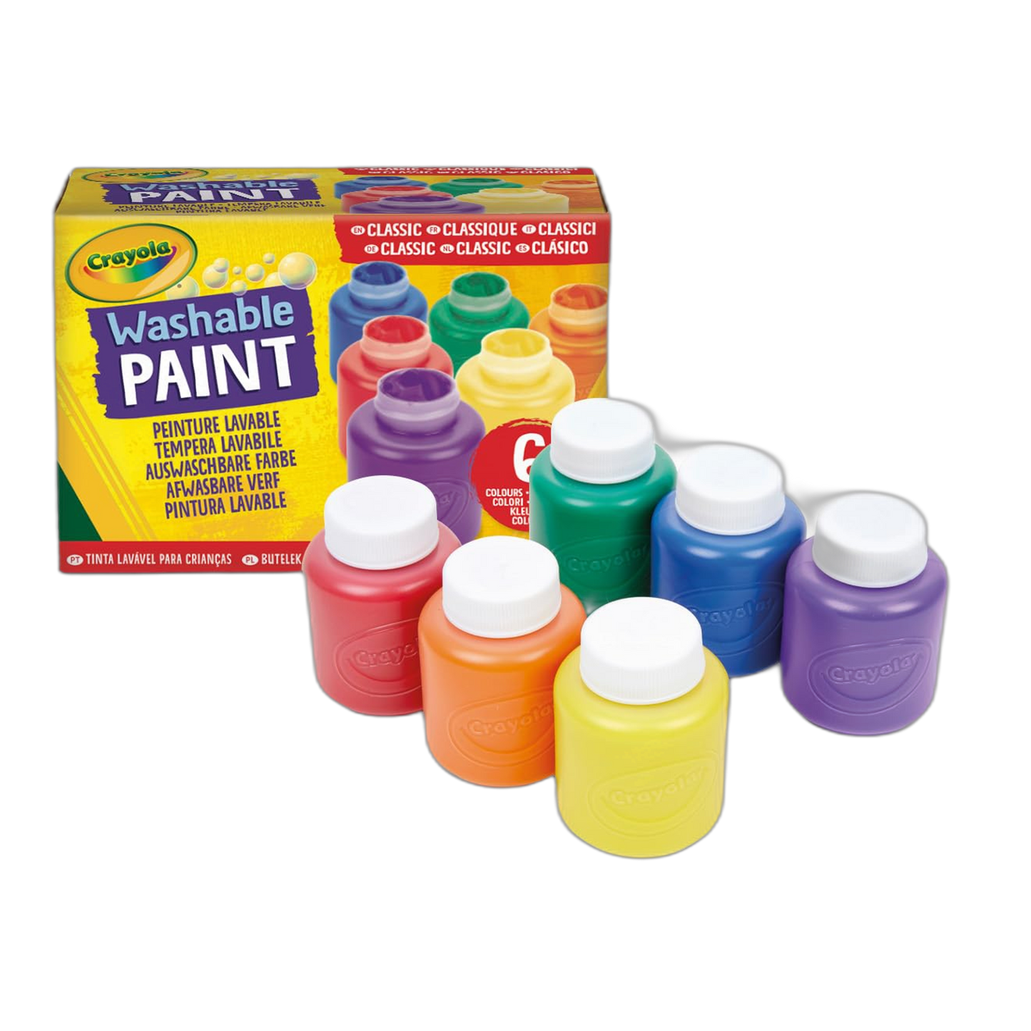 Crayola Washable Kids Paint, 6 Count, Kids At Home Activities, Painting Supplies, Gift, Assorted