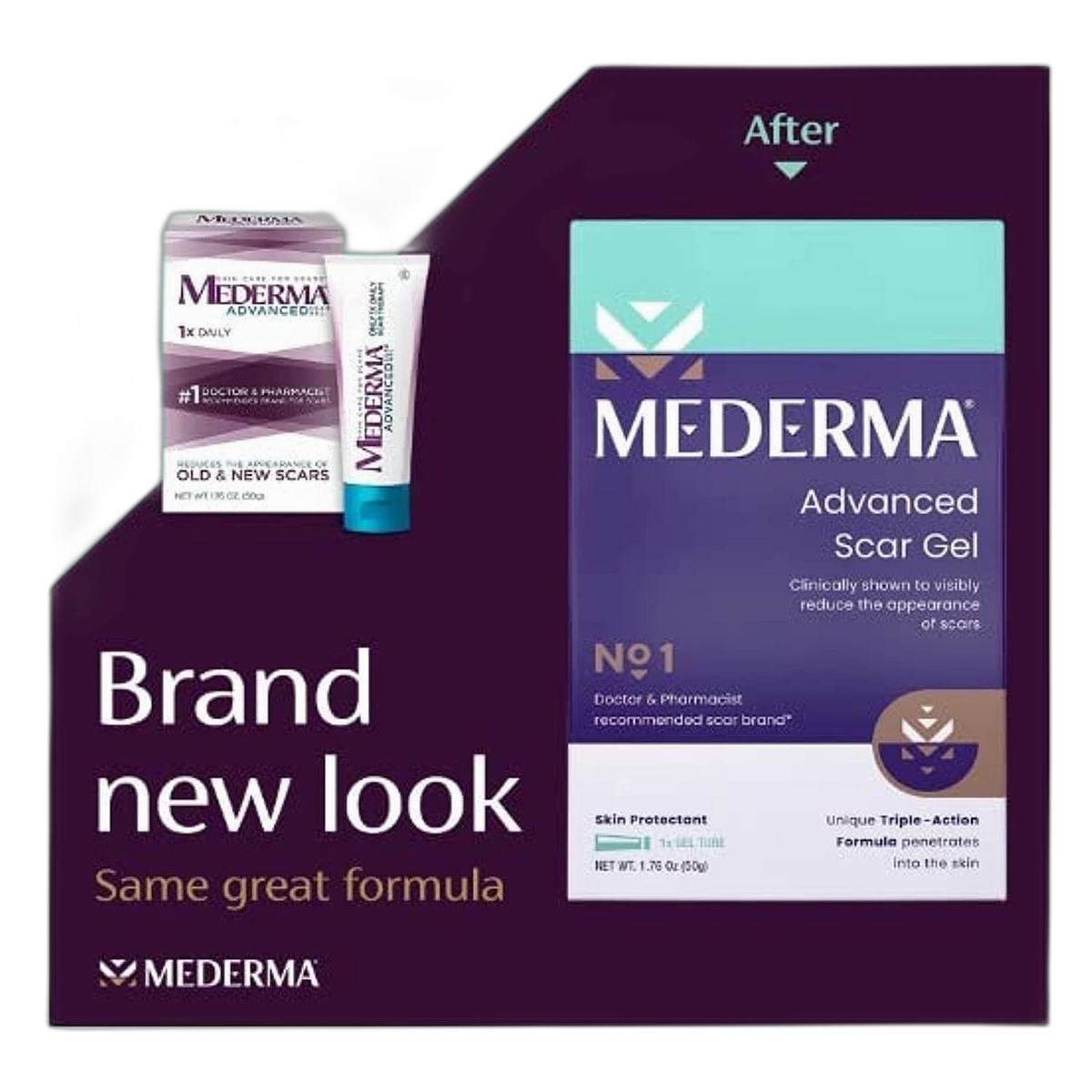 Mederma Advanced Scar Gel - 1x Daily - Reduces The Appearance of Old & New Scars - #1 Doctor & Pharmacist Recommended Brand for Scars - 1.76oz.