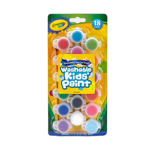 Crayola Washable Kids Paint Set & Paintbrush, Painting Supplies, 18 Count