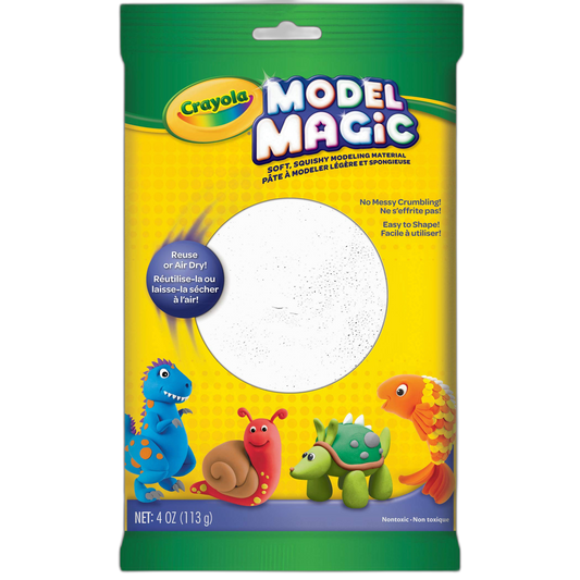Crayola Model Magic White, Modeling Clay Alternative, At Home Crafts for Kids, 4 oz
