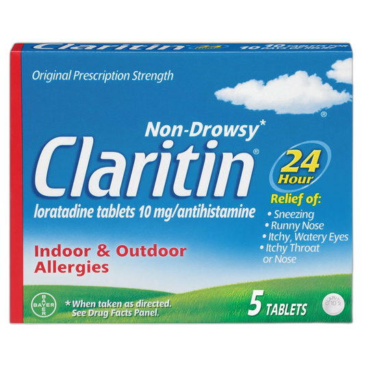 Claritin 24 Hour Non-Drowsy Allergy Tablets,10 mg, 5 Count (708164)