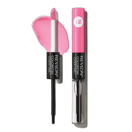 Revlon Liquid Lipstick with Clear Lip Gloss, ColorStay Overtime Lipcolor, Dual Ended with Vitamin E, 080 Keep Blushing, 0.07 Fl Oz