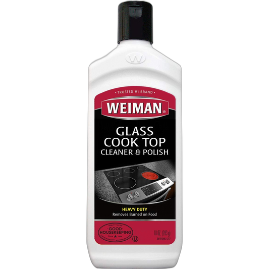 Weiman Glass Cooktop Heavy Duty Cleaner & Polish - Shines and Protects Glass/Ceramic Smooth Top Ranges with its Gentle Formula - 10 Oz., Clear