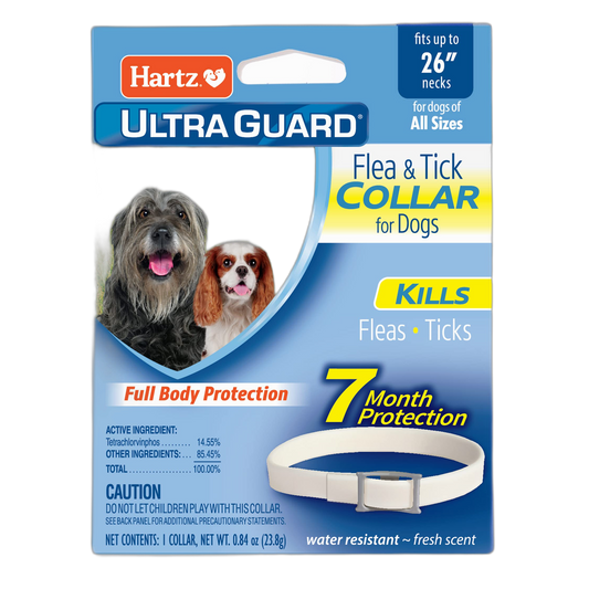 Hartz UltraGuard Flea & Tick Collar for Dogs and Puppies - 26" Neck, 7 Month Protection