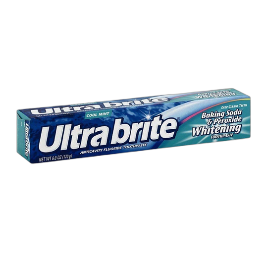 UltraBrite Baking Soda & Peroxide Whitening Anticavity Fluoride Toothpaste, Cool Mint (170 g), Cool White