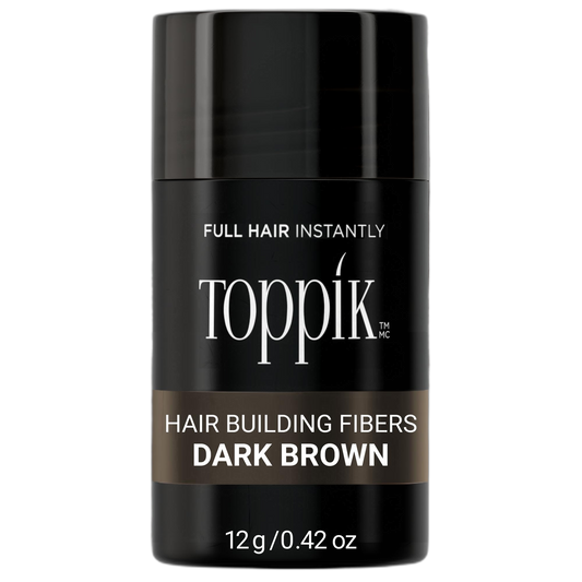 Toppik Hair Building Fibers, Dark Brown, 12g Fill In Fine or Thinning Hair, Instantly Thicker, Fuller Looking, 9 Shades for Men & Women, Keratin Protein Formula