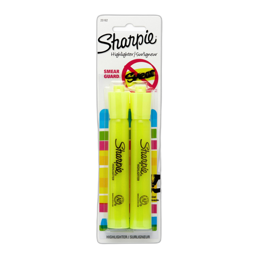 Sharpie 25162PP Accent Tank-Style Highlighter, Fluorescent Yellow, 2-Pack