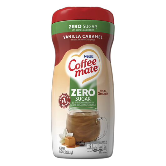 Coffee-mate Vanilla Caramel, Zero Sugar Powdered Coffee Creamer, 10.2 Ounce (Pack of 6)