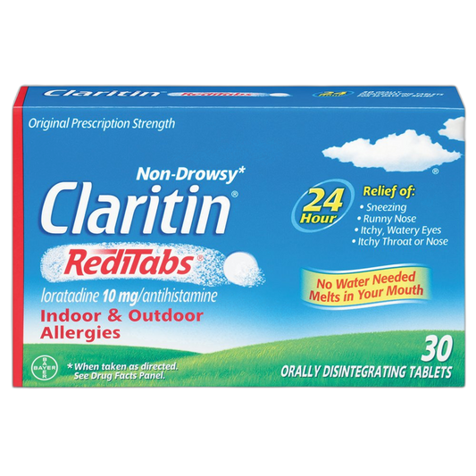 Claritin RediTabs 24 Hour Allergy Medicine, Non-Drowsy Prescription Strength Allergy Relief, Loratadine Antihistamine Tablets, 30 Count