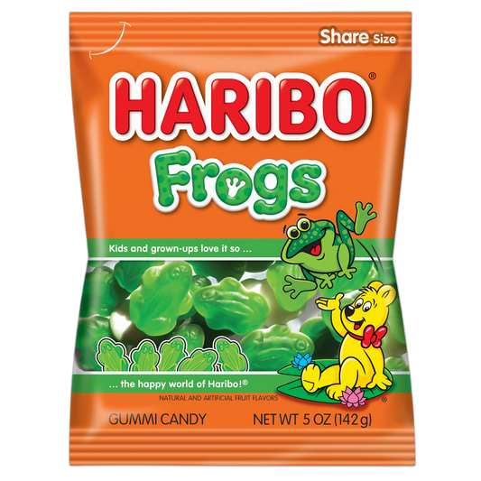 HARIBO Gummi Candy, Frogs, 5 oz. Bag (Pack of 12)
