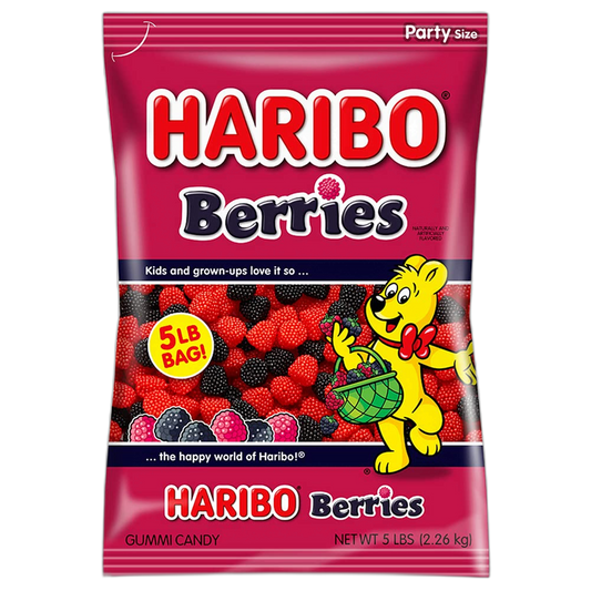HARIBO Gummi Candy, Berries, 5 lb. Bag