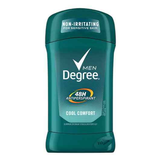 Degree Men Antiperspirant Deodorant Stick Cool Comfort 48 Hour Protection Non Irritating 2.7 oz (Packaging May Vary)