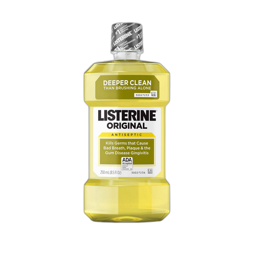 Listerine Original Oral Care Antiseptic Mouthwash with Germ-Killing Formula to Fight Bad Breath, Plaque and Gingivitis, 250 mL