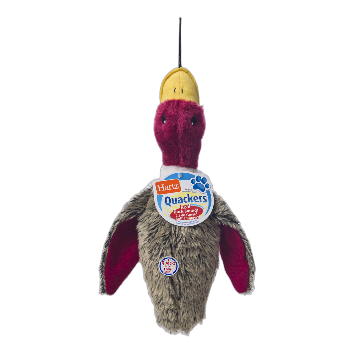 Hartz Nature's Collection Quackers Plush Duck Dog Toy - Large