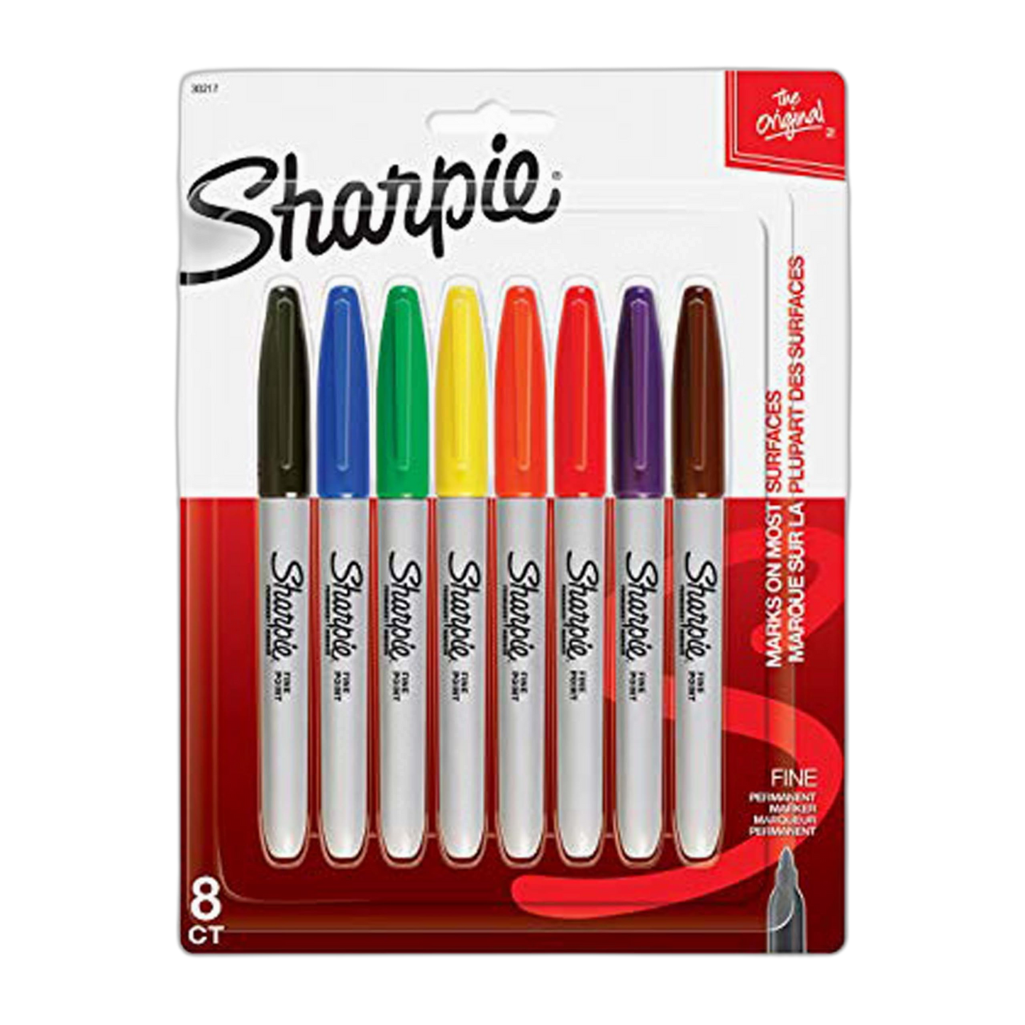 Sharpie Permanent Markers, Fine Point, 8 Pack, Assorted Colors (30217PP)
