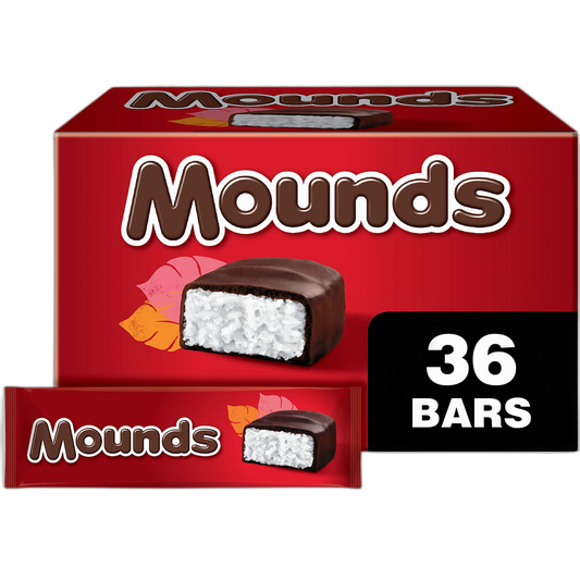 MOUNDS Dark Chocolate and Coconut Candy Bars, 1.75 oz (36 Count)