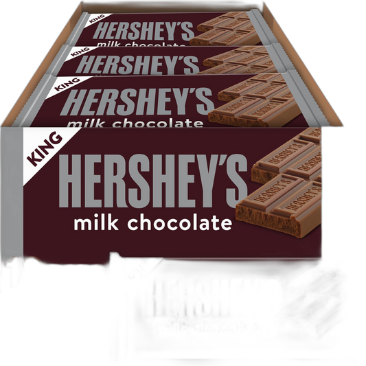 HERSHEY'S Milk Chocolate King Size, Candy Bars, 2.6 oz (18 Count)