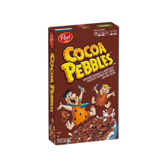 Post Cocoa PEBBLES Cereal, Chocolatey Kids Cereal, Gluten Free Rice Cereal, 11 OZ Cereal Box